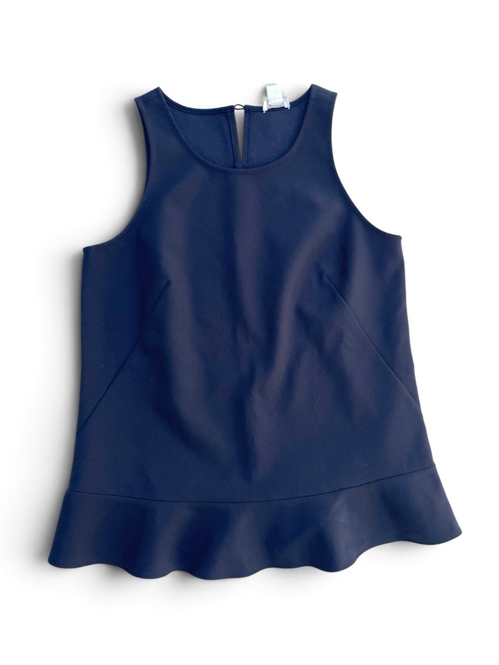 J. Crew Black Peplum Tank Top Sleeveless Blouse High Neck Size 0